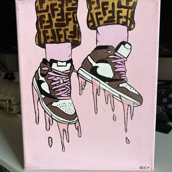 Art | Travis Scott Air Jordan 1s Acrylic Painting | Poshmark